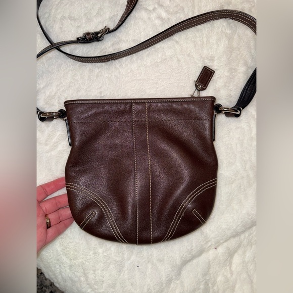 Coach Dark Brown Leather Crossbody Bag - Picture 4 of 10
